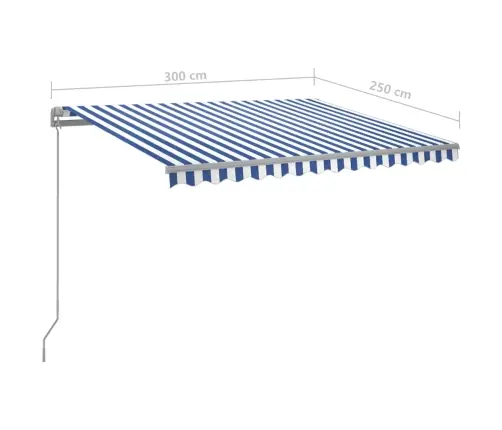 Automatiniu Būdu Ištraukiama Markizė, Mėlyna Ir Balta, 3X2,5M