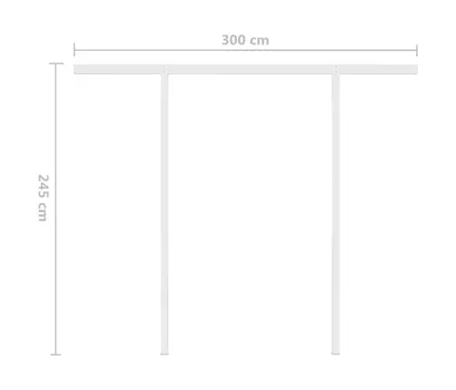 Izvelkama Markīze Ar Kātiem, 3X2,5 M, Automātiska, Krēmkrāsas Vidaxl