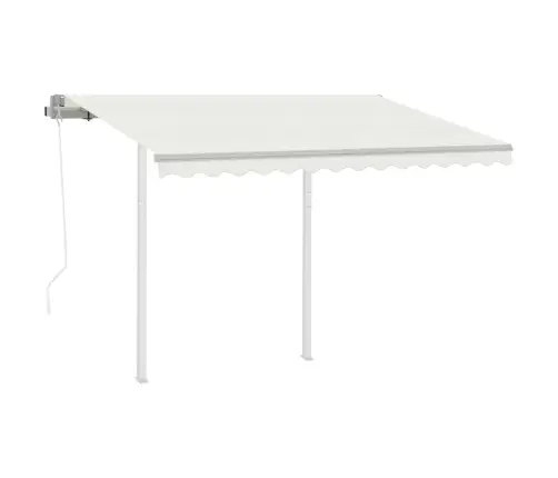 Izvelkama Markīze Ar Kātiem, 3X2,5 M, Automātiska, Krēmkrāsas Vidaxl