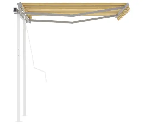 Markīze Ar Kātiem, 3X2,5 M, Automātiska, Dzelteni Balta Vidaxl