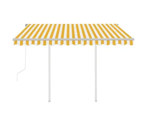 Markīze Ar Kātiem, 3X2,5 M, Automātiska, Dzelteni Balta Vidaxl