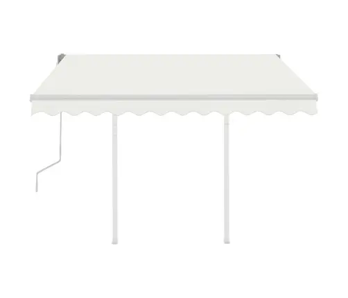 Izvelkama Markīze Ar Kātiem, 3,5X2,5 M, Manuāla, Krēmkrāsas Vidaxl