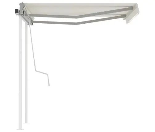 Izvelkama Markīze Ar Kātiem, 3,5X2,5 M, Manuāla, Krēmkrāsas Vidaxl