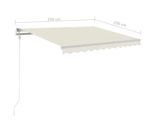 Izvelkama Markīze Ar Kātiem, 3,5X2,5 M, Manuāla, Krēmkrāsas Vidaxl