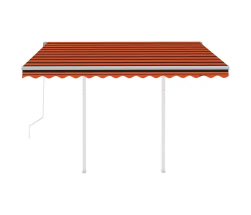Markīze Ar Kātiem, 3,5X2,5 M, Automātiska, Oranža Un Brūna Vidaxl