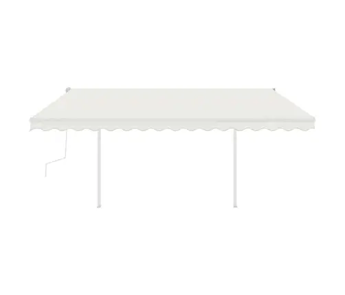 Käsitsi Sissetõmmatav Varikatus Led´idega, 4 X 3 M, Kreemjas