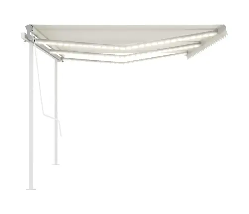 Automaatne Varikatus Led, Tuuleandur, 6 X 3 M, Kreemjas