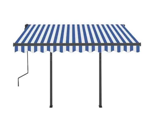 Rankiniu Būdu Ištraukiama Markizė, Mėlyna Ir Balta, 3X2,5M