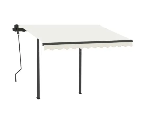 Izvelkama Markīze Ar Led, 3X2,5 M, Manuāla, Krēmkrāsas Vidaxl