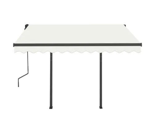 Izvelkama Markīze Ar Led, 3X2,5 M, Manuāla, Krēmkrāsas Vidaxl