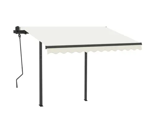 Izvelkama Markīze Ar Led, 3,5X2,5 M, Manuāla, Krēmkrāsas Vidaxl