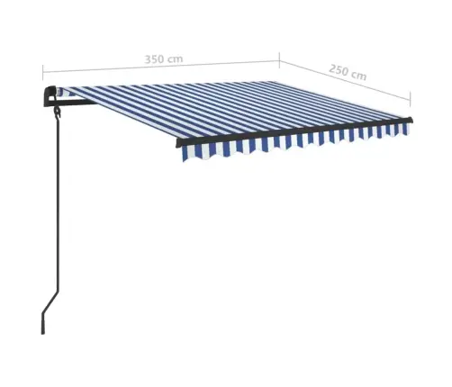 Automaatselt Sissetõmmatav Varikatus, 3,5 X 2,5 M Sinine, Valge