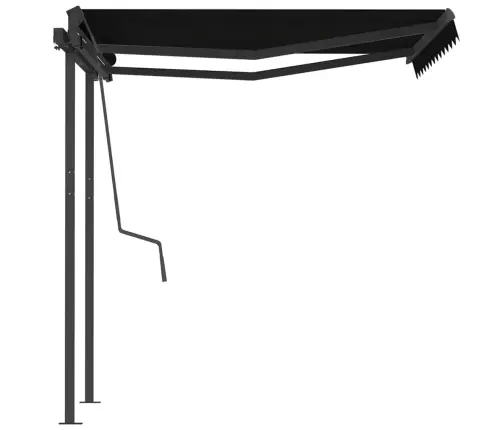 Izvelkama Markīze Ar Kātiem, 3,5X2,5 M, Automātiska, Pelēka Vidaxl