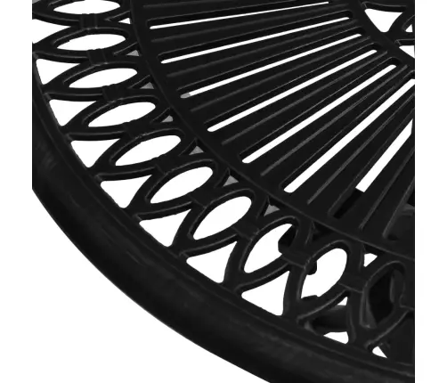 Bistro Baldų Komplektas, 3 Dalių, Juodas, Lietas Aliuminis