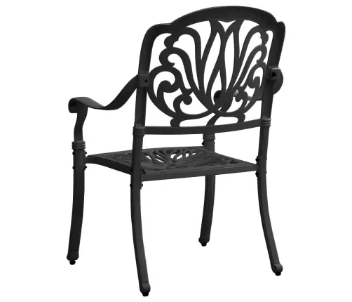 Bistro Baldų Komplektas, 3 Dalių, Juodas, Lietas Aliuminis