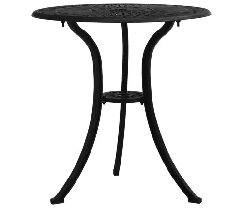 Bistro Baldų Komplektas, 3 Dalių, Juodas, Lietas Aliuminis