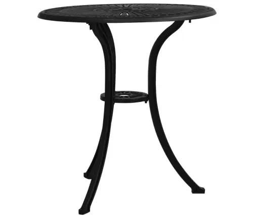 Bistro Baldų Komplektas, 3 Dalių, Juodas, Lietas Aliuminis