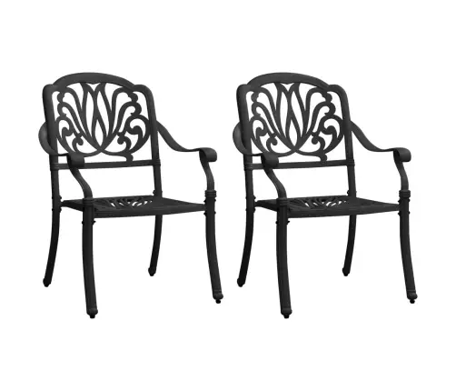 3-Daļīgs Bistro Mēbeļu Komplekts, Liets Alumīnijs, Melns Vidaxl