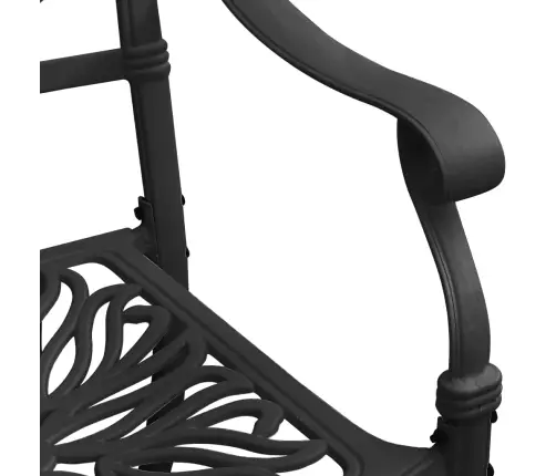 3-Daļīgs Bistro Mēbeļu Komplekts, Liets Alumīnijs, Melns Vidaxl