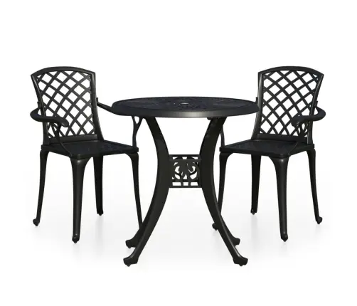 3-Osaline Bistrookomplekt, Valualumiinium, Must