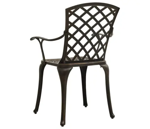 3-Daļīgs Bistro Mēbeļu Komplekts, Liets Alumīnijs, Bronza Vidaxl