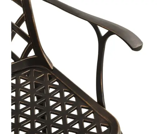 3-Daļīgs Bistro Mēbeļu Komplekts, Liets Alumīnijs, Bronza Vidaxl