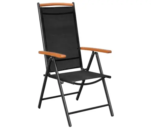 5-Osaline Aiamööblikomplekt, Alumiinium, Must