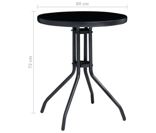 3-Osaline Bistrookomplekt, Alumiinium Ja Textilene, Must