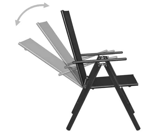 3-Osaline Bistrookomplekt, Alumiinium Ja Textilene, Must