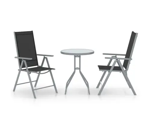 3-Daļīgs Bistro Mēbeļu Komplekts, Alumīnijs, Tekstilēns Vidaxl