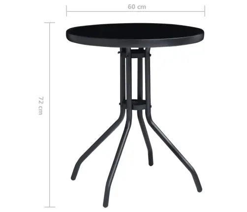 Bistro Baldų Komplektas, 3 Dalių, Juodos Ir Antracito Spalvos