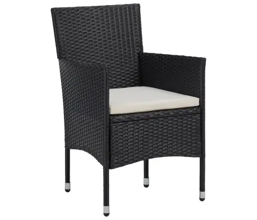 7-Osaline Aiamööblikomplekt, Polürotang, Must