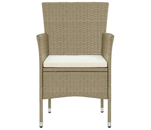 7-Osaline Aiamööbli Söögikomplekt, Polürotang, Beež