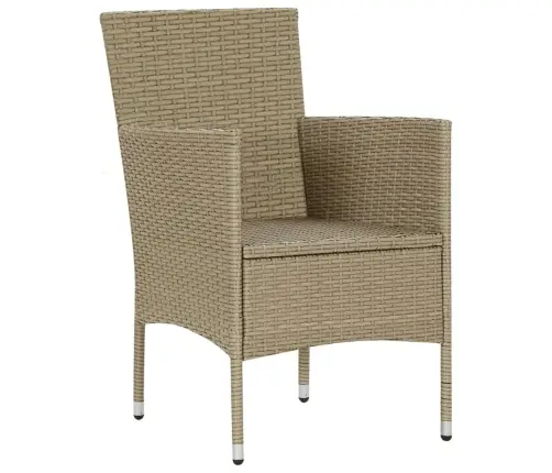 7-Osaline Aiamööbli Söögikomplekt, Polürotang, Beež