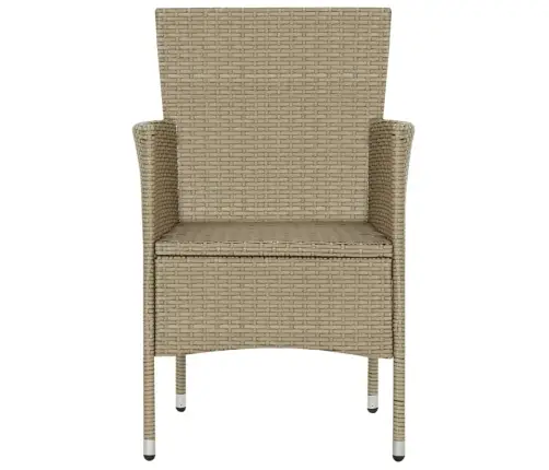 7-Osaline Aiamööbli Söögikomplekt, Polürotang, Beež