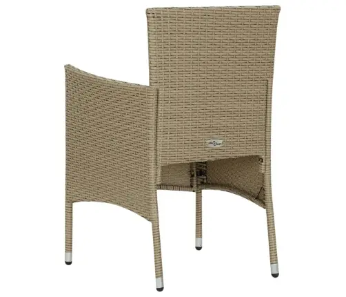 7-Osaline Aiamööbli Söögikomplekt, Polürotang, Beež