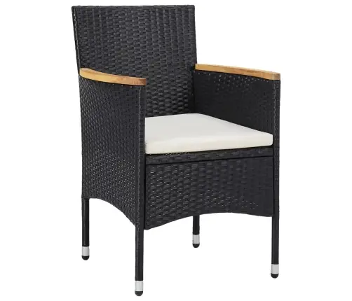 7-Daļīgs Dārza Mēbeļu Komplekts, Melna Pe Rotangpalma Vidaxl