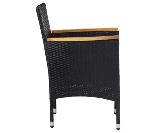 7-Daļīgs Dārza Mēbeļu Komplekts, Melna Pe Rotangpalma Vidaxl