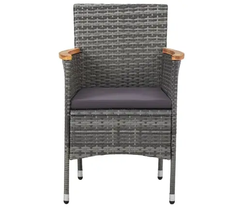 Sodo Valgomojo Baldų Komplektas, 7 Dalių, Pilkas, Poliratanas