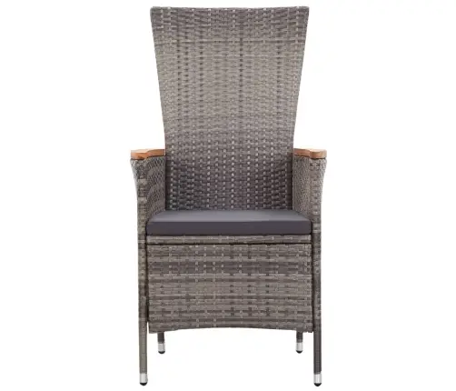 7-Daļīgs Dārza Mēbeļu Komplekts, Pe Rotangpalma, Pelēks Vidaxl