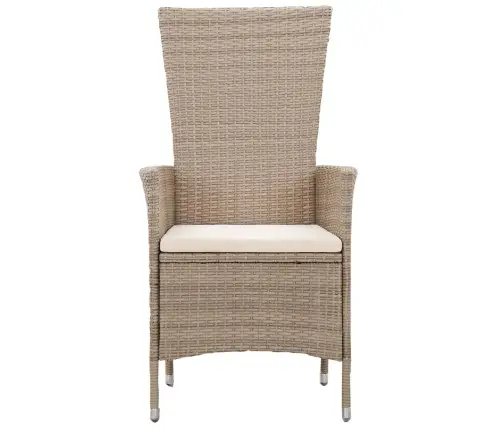 7-Osaline Aiamööbli Söögikomplekt, Polürotang, Beež