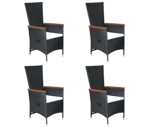 7-Daļīgs Dārza Mēbeļu Komplekts, Pe Rotangpalma, Melns Vidaxl