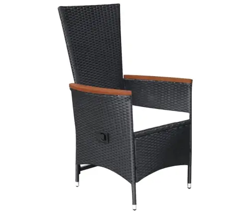 7-Daļīgs Dārza Mēbeļu Komplekts, Pe Rotangpalma, Melns Vidaxl