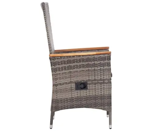 7-Daļīgs Dārza Mēbeļu Komplekts, Pelēka Pe Rotangpalma Vidaxl