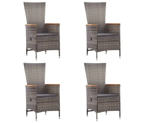 7-Daļīgs Dārza Mēbeļu Komplekts, Pelēka Pe Rotangpalma Vidaxl