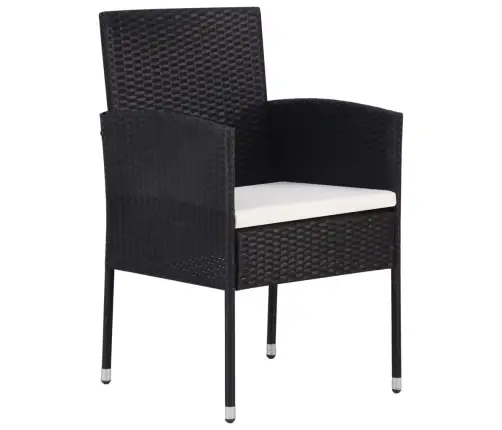 Sodo Valgomojo Baldų Komplektas, 7 Dalių, Juodas, Poliratanas