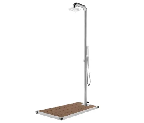 Dārza Duša Ar Brūnu Pamatni, 230 Cm, Nerūsējošs Tērauds Vidaxl