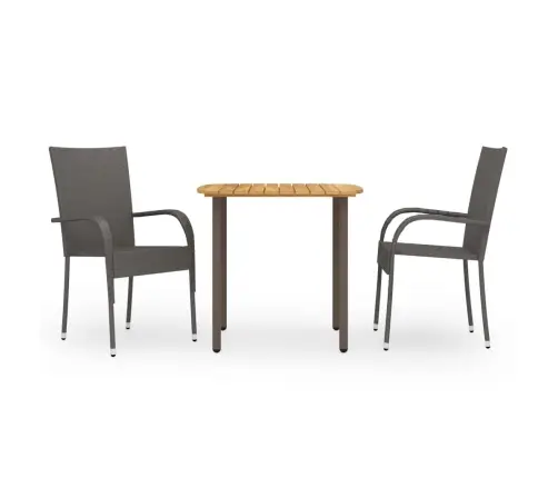 3-Osaline Aiamööbli Komplekt, Polürotang, Pruun