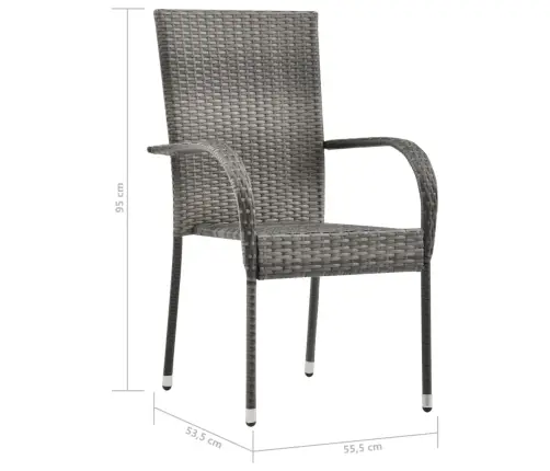 5-Osaline Aiamööbli Komplekt, Polürotang, Hall