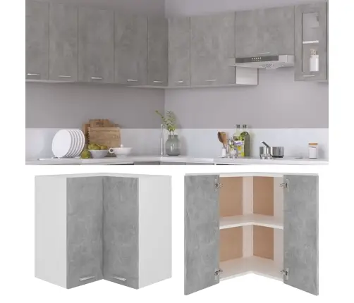 Pakabinama Kampinė Spintelė,  “Lyon",  Betono Pilka,  57X57X60Cm